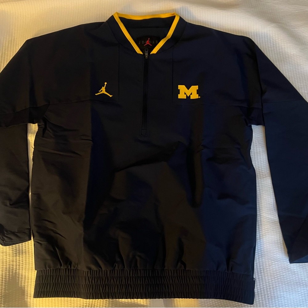 Jordan Men's Navy and Maize Half-Zip Windbreaker Pullover